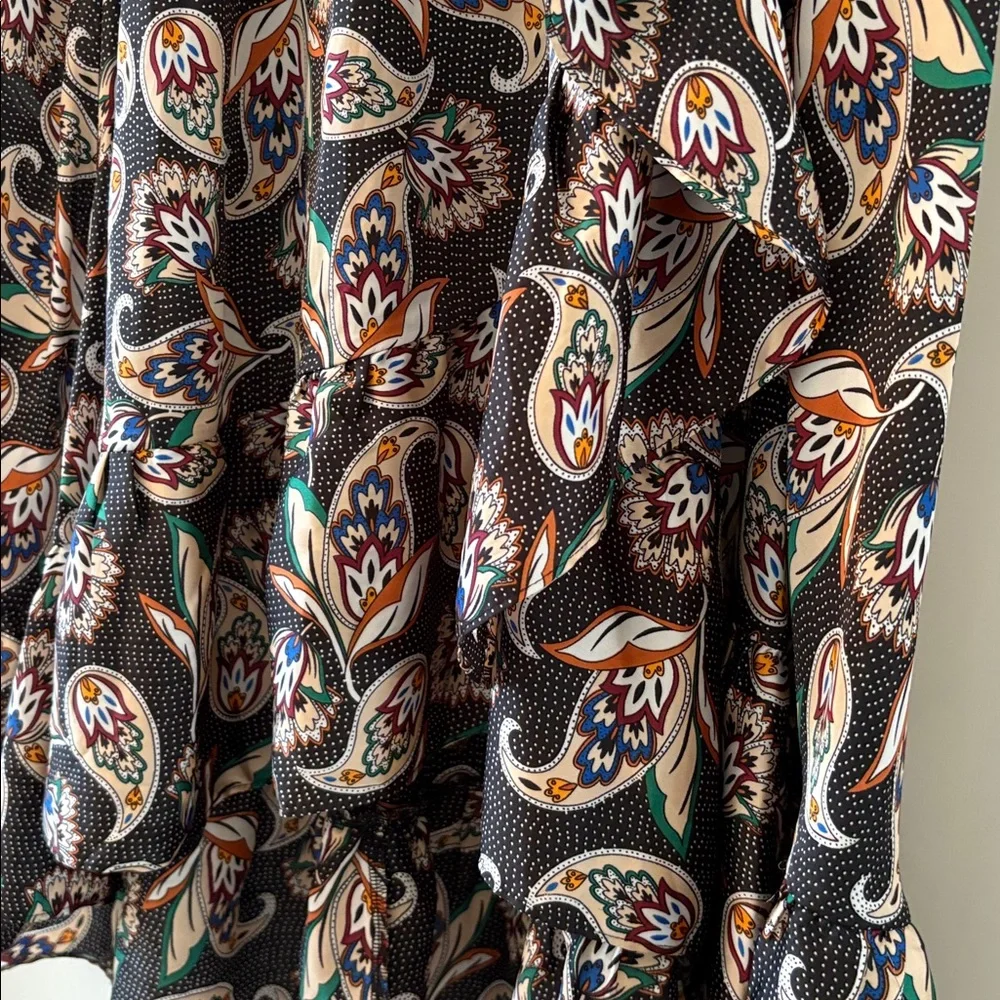 Maje Black Paisley Midi Skirt size 38 - Picture 3 of 4